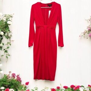 Cushnie plunging long sleeved dress women’s size 2 NWT